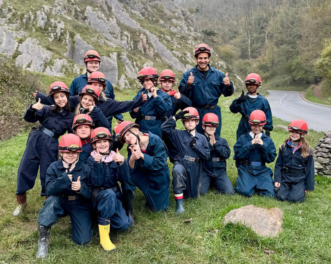 Pupils and teacher on a school trip