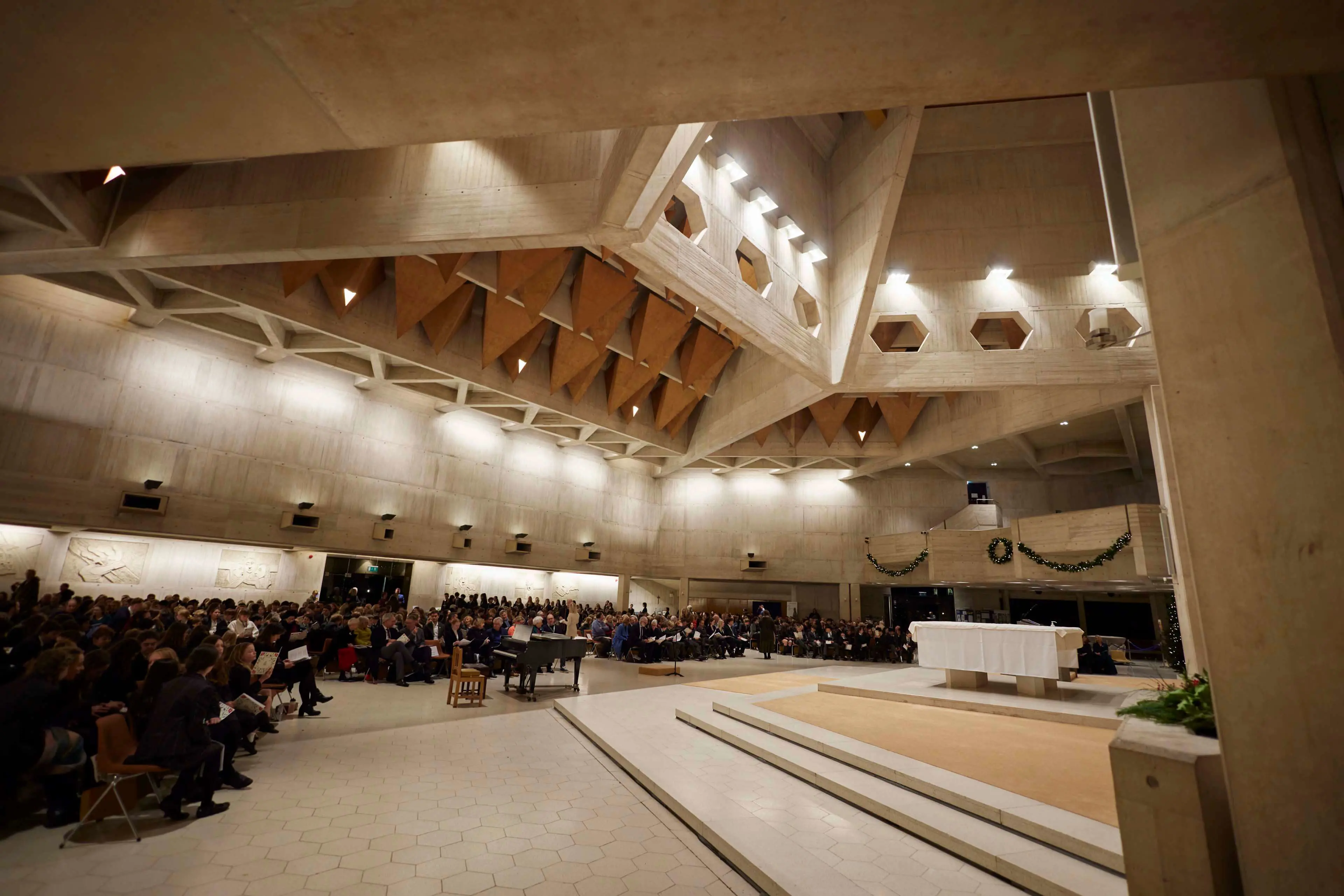 A Christmas Carol Service taking place inside Clifton Cathedral with pupils, families and staff gathered in the cathedral.