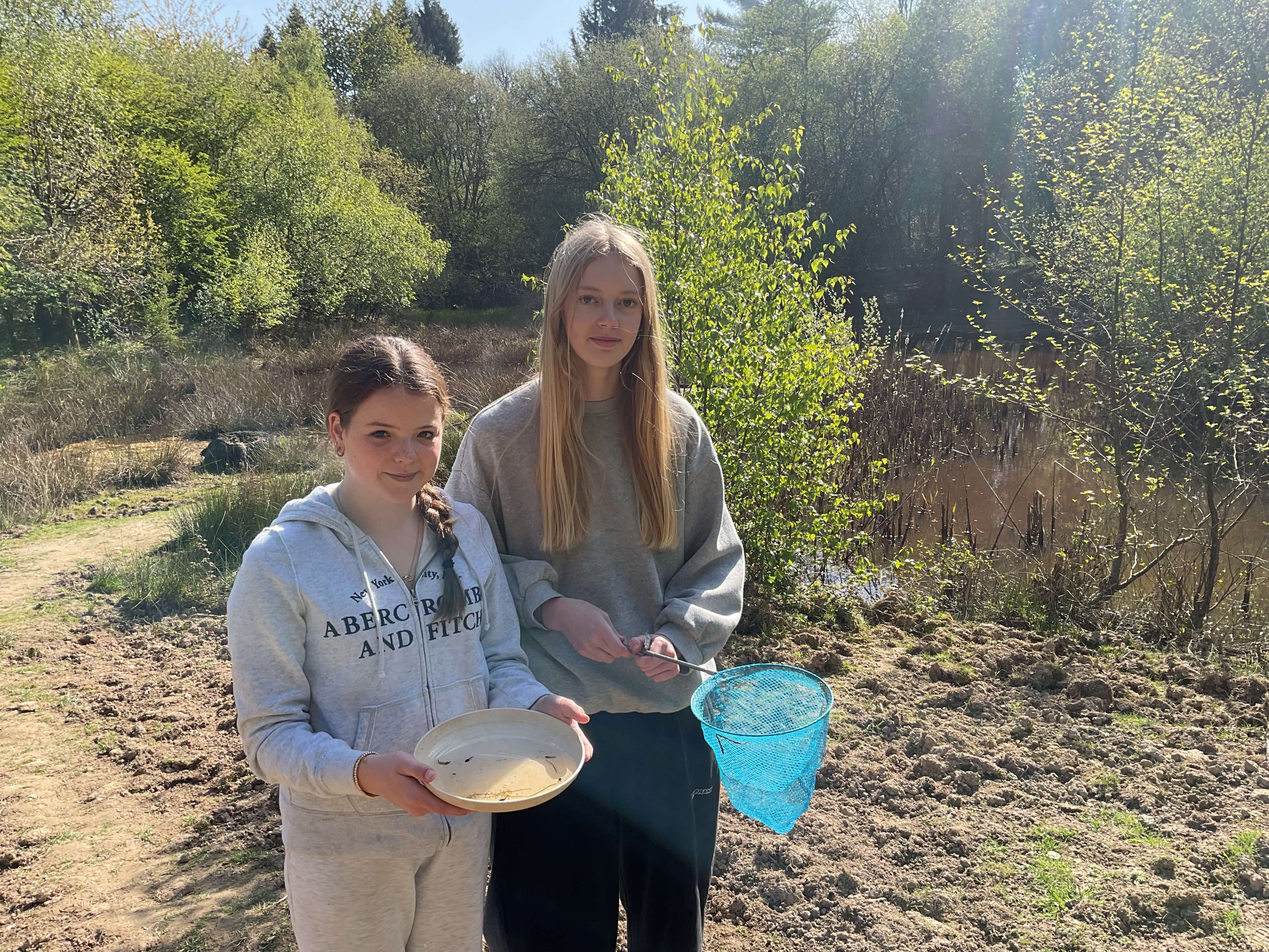 Two year 10 girls on a geography field trip to the Forest of Dean with Clifton High School, a private day school in Bristol