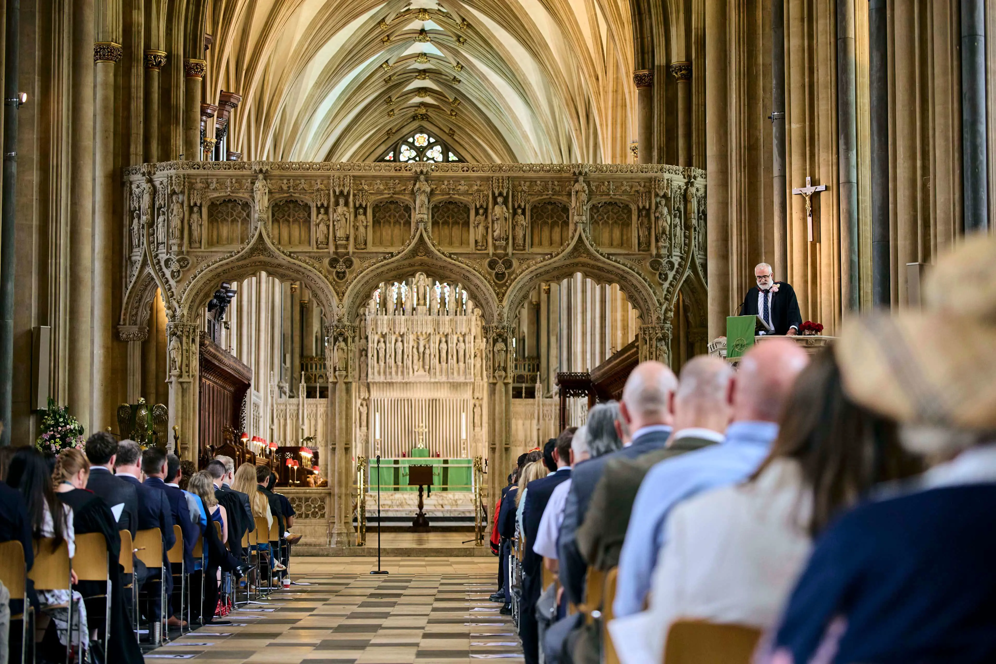 Guests gathered inside Bristol Cathedral during a Clifton High School celebration event.